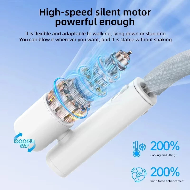Portable Neck Fan – Bladeless 360° Cooling for Travel, Sports & Campus Life