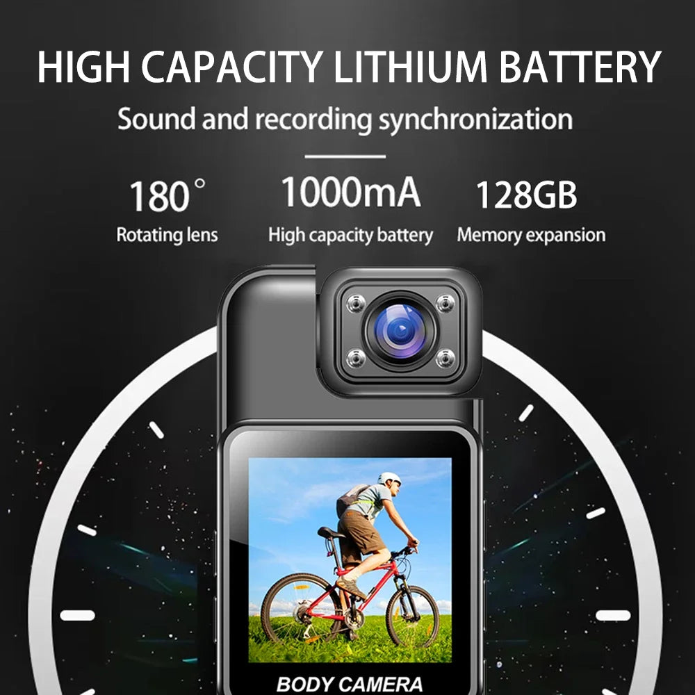 4K Mini Body Camera – Portable WiFi Bodycam with Night Vision, Motion Detection & 8-Hour Battery