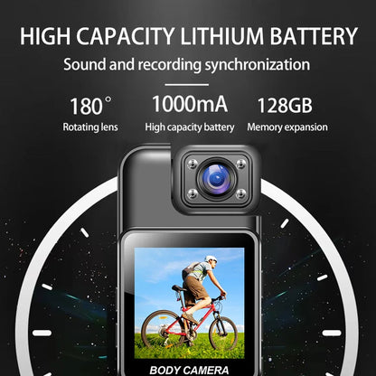 4K Mini Body Camera – Portable WiFi Bodycam with Night Vision, Motion Detection & 8-Hour Battery