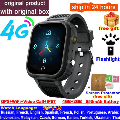 4G Kids Smart Watch – GPS Tracker, Video Calling, SOS Alert & IP67 Waterproof (SIM Card Required)