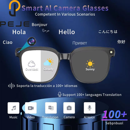 AI Smart Glasses – 1080P HD Camera, ChatGPT Voice Assistant & Real-Time Translation