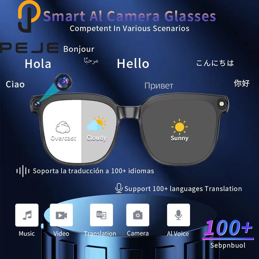 AI Smart Glasses – 1080P HD Camera, ChatGPT Voice Assistant & Real-Time Translation