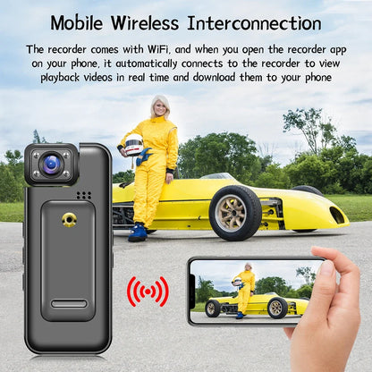 4K Mini Body Camera – Portable WiFi Bodycam with Night Vision, Motion Detection & 8-Hour Battery