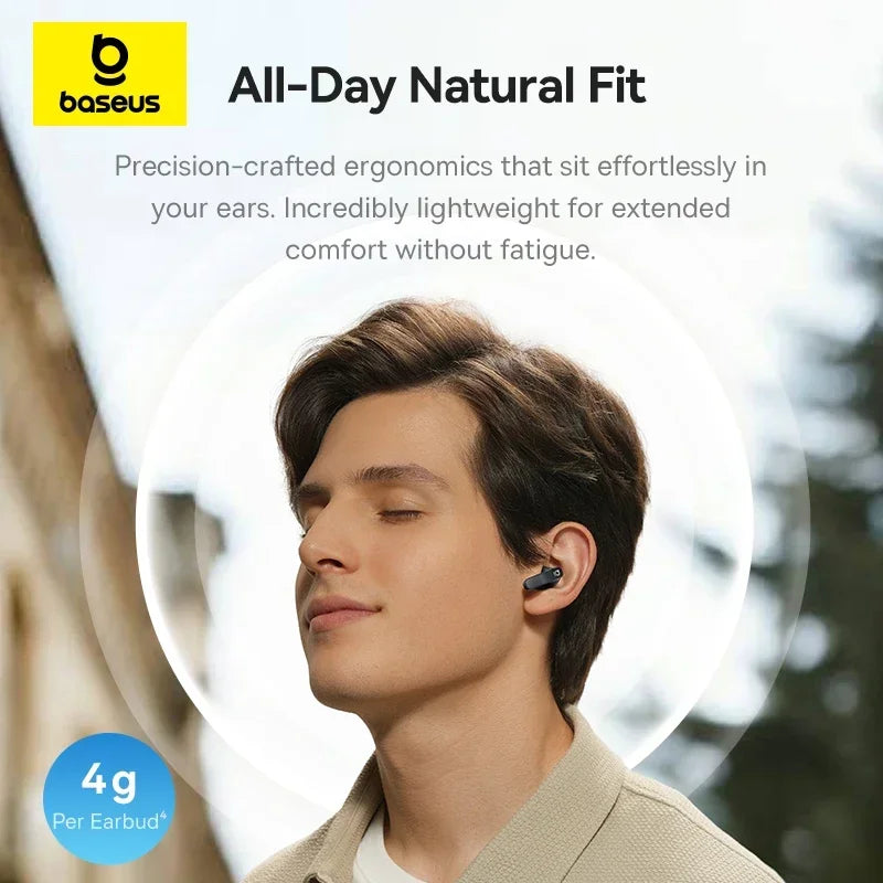 Baseus Bass BS1 Wireless Earbuds – ANC, LDAC Hi-Res Audio, Bluetooth 6.0