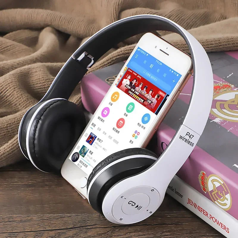 P47 Wireless Bluetooth Headphones – Foldable, Hi-Fi Stereo, Built-in Mic