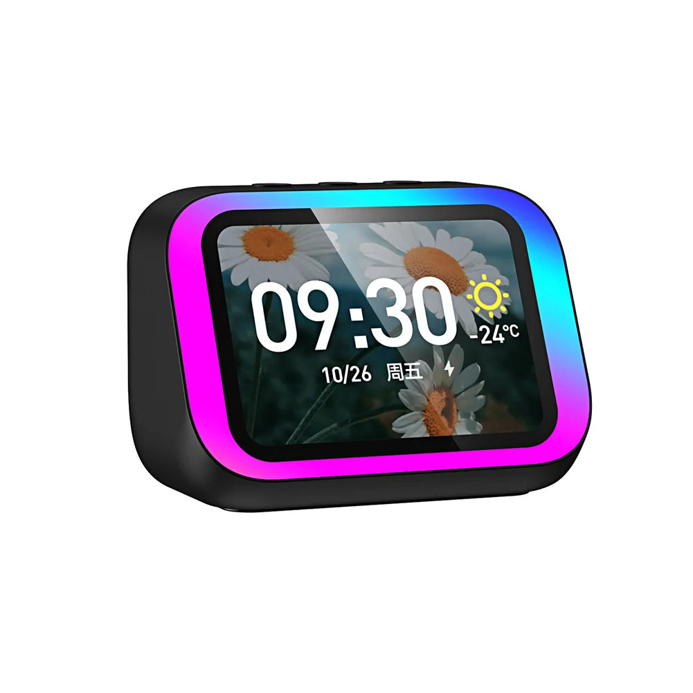 Smart AI Speaker – Bluetooth Speaker with Voice Assistant, Weather Display, Alarm Clock & RGB Lights
