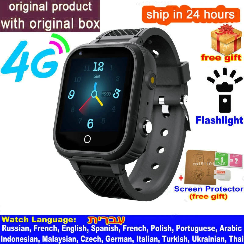 4G Kids Smart Watch – GPS Tracker, Video Calling, SOS Alert & IP67 Waterproof (SIM Card Required)