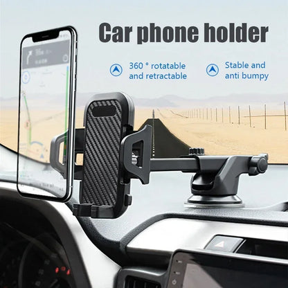 360° Suction Cup Car Phone Holder – Retractable Arm, Universal Fit