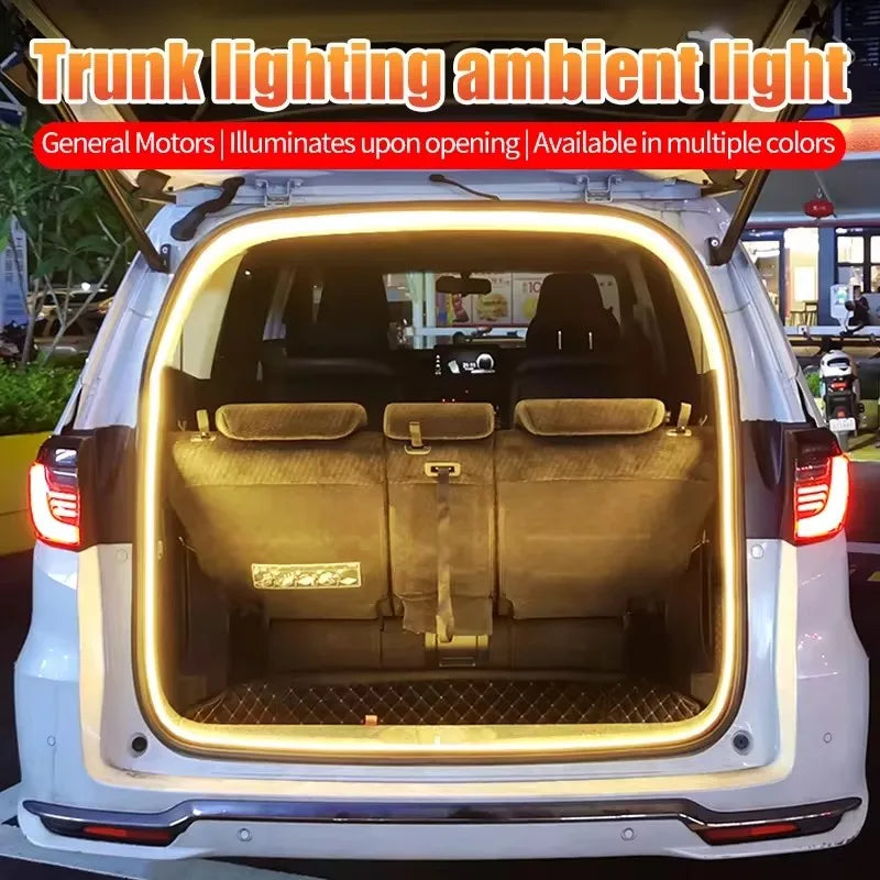 Dynamic LED Car Trunk Light Strip – Flowing Waterproof Atmosphere Lamp for Car Interior & Exterior