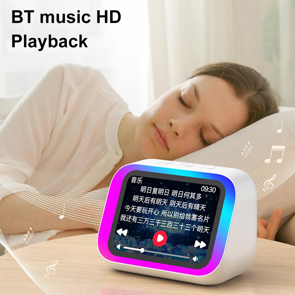Smart AI Speaker – Bluetooth Speaker with Voice Assistant, Weather Display, Alarm Clock & RGB Lights