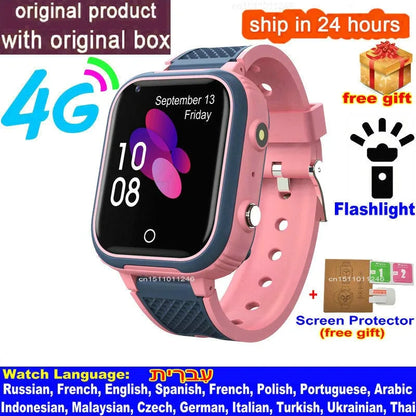4G Kids Smart Watch – GPS Tracker, Video Calling, SOS Alert & IP67 Waterproof (SIM Card Required)
