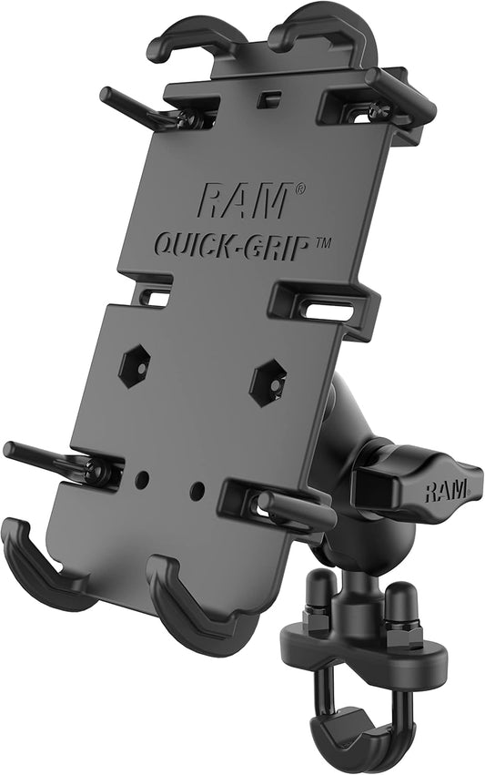 Quick-Grip XL Phone Mount with Handlebar U-Bolt Base, B Size 1" Ball Short Arm, Motorcycle, ATV/UTV & Bike Mount RAM-B-149Z-A-PD4U